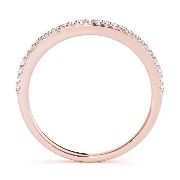 Curved Wedding Band (1/8 ct. tw.), Side view in rose gold
