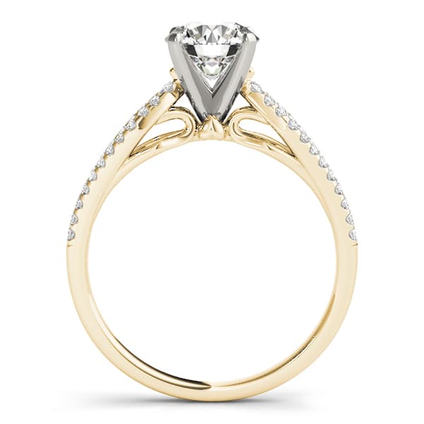 Multi-Row Engagement Ring, style 50555, Side view in yellow gold