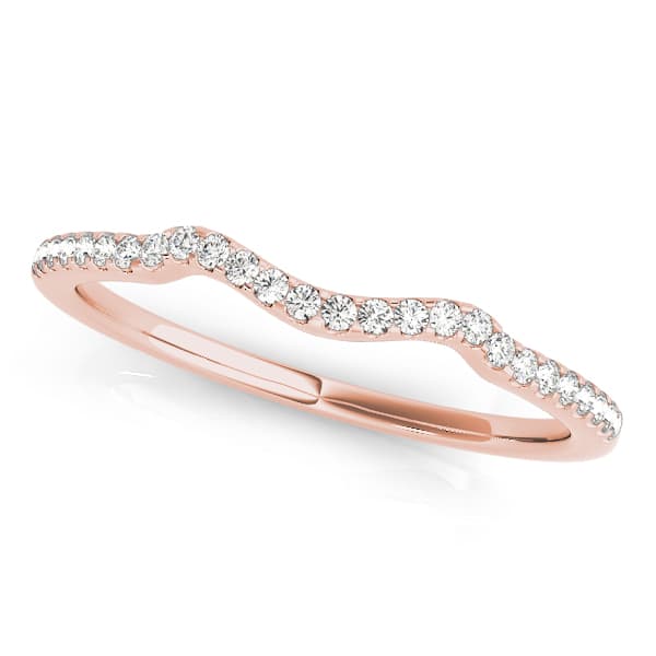 Curved Wedding Bands (1/8 ct. tw.), Front view in rose gold