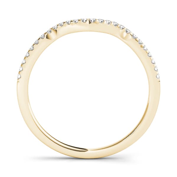 Curved Wedding Bands (1/8 ct. tw.), Side view in yellow gold