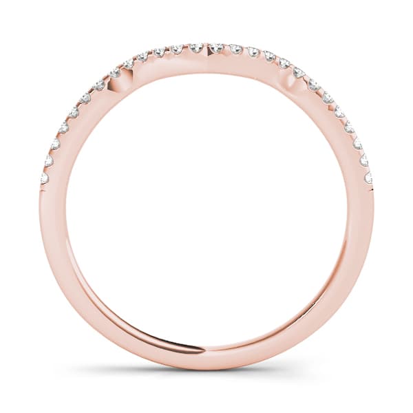 Curved Wedding Bands (1/8 ct. tw.), Side view in rose gold