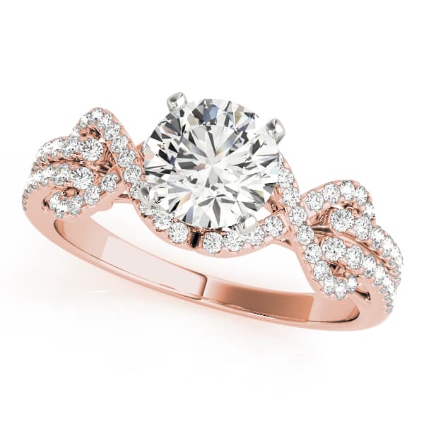 Multi-Row Engagement Ring, style 50556, Front view in rose gold