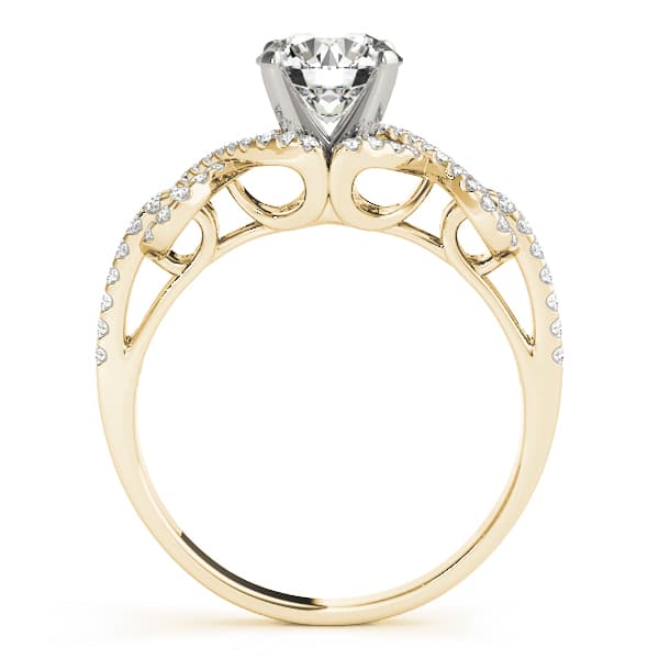 Multi-Row Engagement Ring, style 50556, Side view in yellow gold
