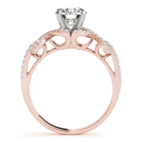 Multi-Row Engagement Ring, style 50556, Side view in rose gold