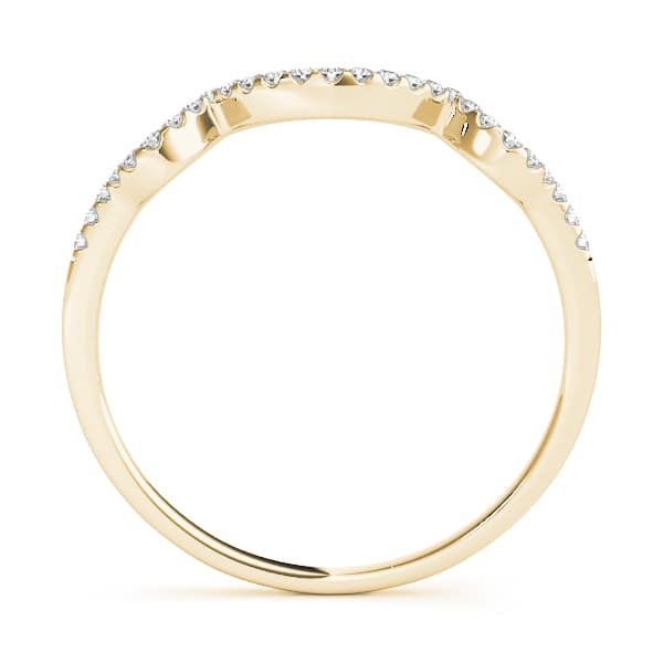 Curved Wedding Band (1/8 ct. tw.), Side view in yellow gold