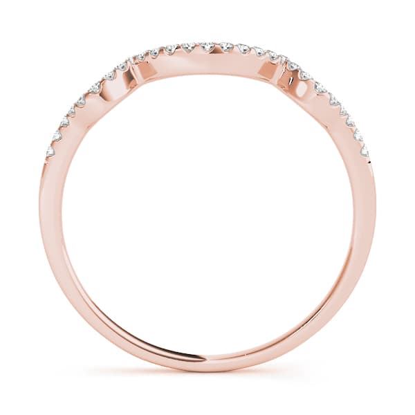 Curved Wedding Band (1/8 ct. tw.), Side view in rose gold