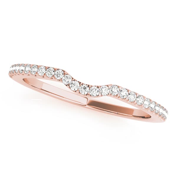 Curved Wedding Band (1/8 ct. tw.), Front view in rose gold