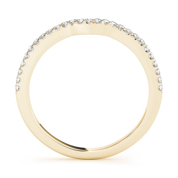 Curved Wedding Band (1/8 ct. tw.), Side view in yellow gold