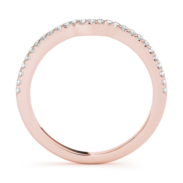 Curved Wedding Band (1/8 ct. tw.), Side view in rose gold