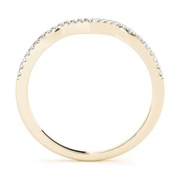 Single Row Curved Wedding Band (1/8 ct. tw.), Side view in yellow gold