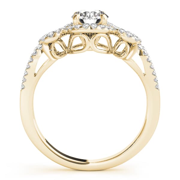 Infinity Halo Engagement Ring, style 50559, Side view in yellow gold