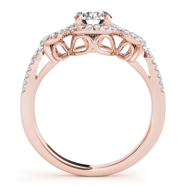 Infinity Halo Engagement Ring, style 50559, Side view in rose gold