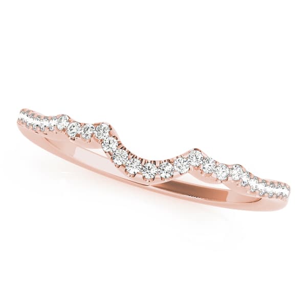 Curved Wedding Bands (1/8 ct. tw.), Front view in rose gold
