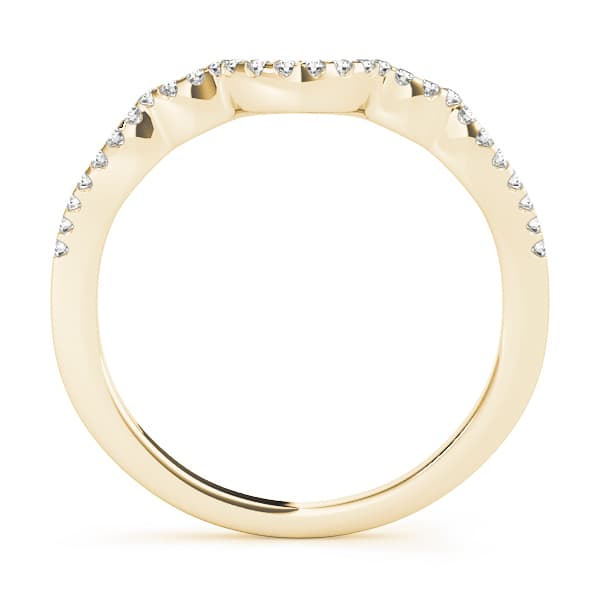 Curved Wedding Bands (1/8 ct. tw.), Side view in yellow gold