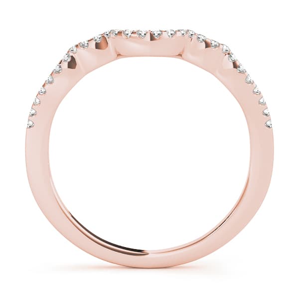 Curved Wedding Bands (1/8 ct. tw.), Side view in rose gold