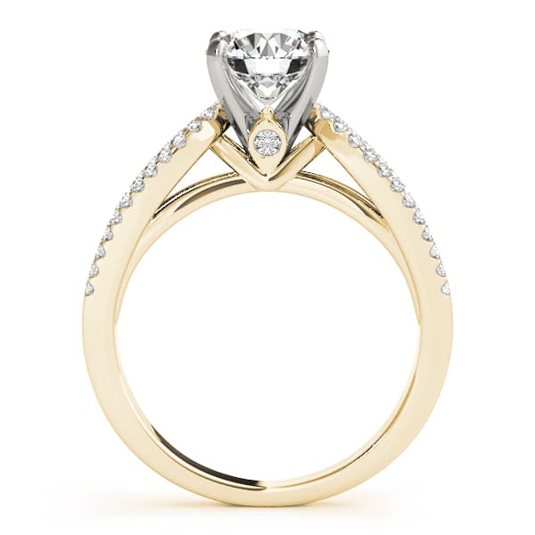 Multi-Row Split Shank Engagement Ring, style 50560, Side view in yellow gold