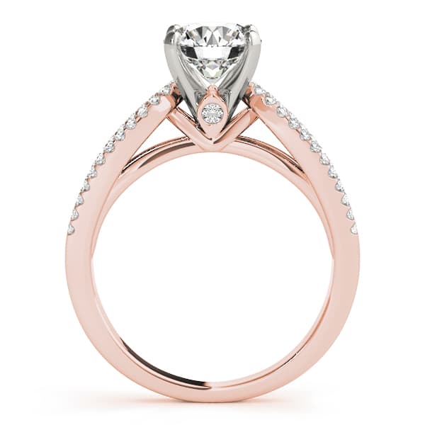 Multi-Row Split Shank Engagement Ring, style 50560, Side view in rose gold