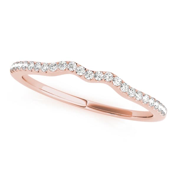 Curved Wedding Bands (1/8 ct. tw.), Front view in rose gold