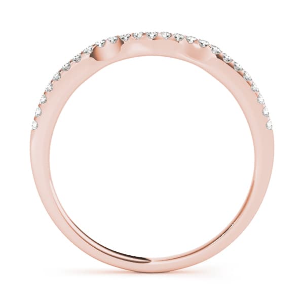 Curved Wedding Bands (1/8 ct. tw.), Side view in rose gold