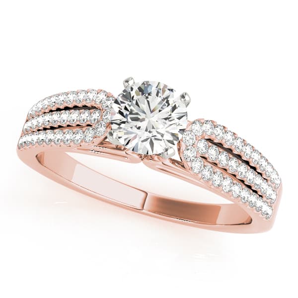 Multi-Row Engagement Ring, style 50561, Front view in rose gold