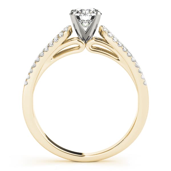 Multi-Row Engagement Ring, style 50561, Side view in yellow gold