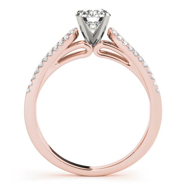 Multi-Row Engagement Ring, style 50561, Side view in rose gold