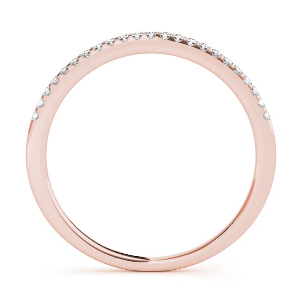 Prong Set Diamond Wedding Band (0.18 ct. tw.), Side view in rose gold