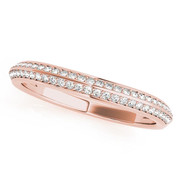 Curved Wedding Band (0.2 ct. tw.), Front view in rose gold