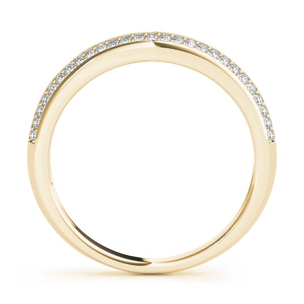 Curved Wedding Band (0.2 ct. tw.), Side view in yellow gold