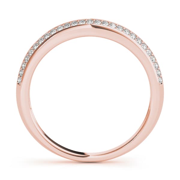 Curved Wedding Band (0.2 ct. tw.), Side view in rose gold