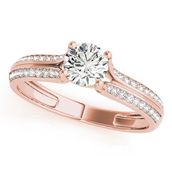 Multi-Row Engagement Ring, style 50566, Front view in rose gold