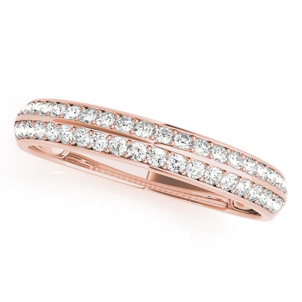 Pavé Wedding Band (0.22 ct. tw.), Front view in rose gold