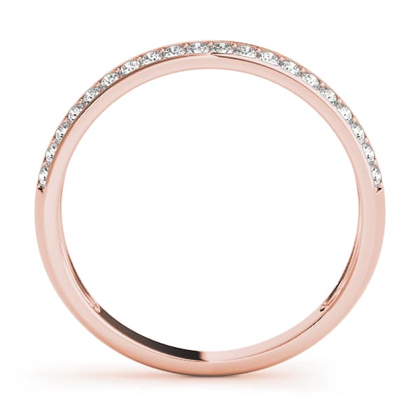 Pavé Wedding Band (0.22 ct. tw.), Side view in rose gold