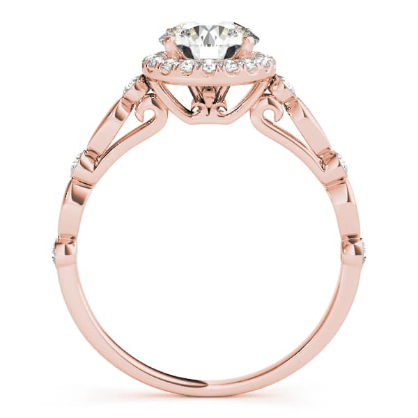 Engagement Rins Halo Round, style 50567, Side view in rose gold