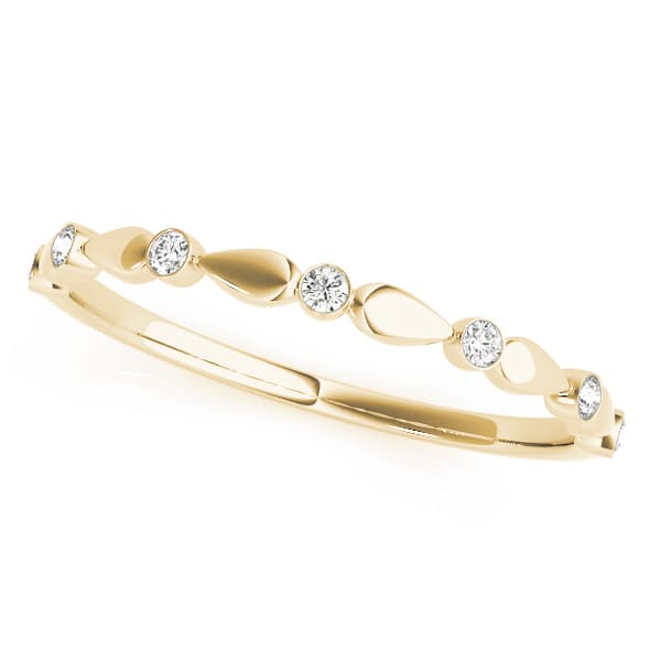 Bezel Set Wedding Band (0.07 ct. tw.), Front view in yellow gold