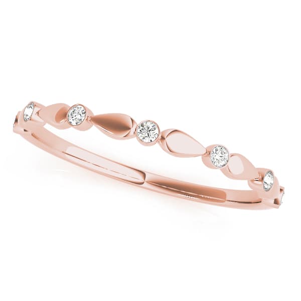 Bezel Set Wedding Band (0.07 ct. tw.), Front view in rose gold