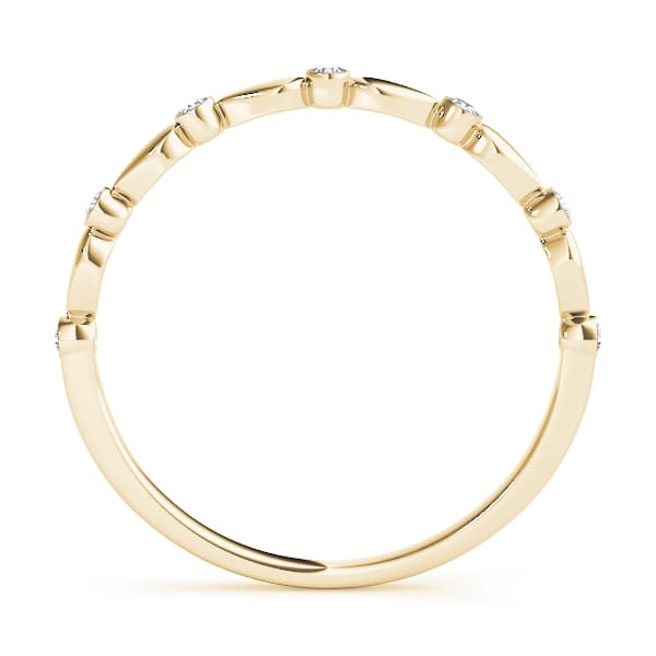 Bezel Set Wedding Band (0.07 ct. tw.), Side view in yellow gold