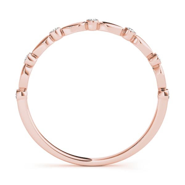 Bezel Set Wedding Band (0.07 ct. tw.), Side view in rose gold