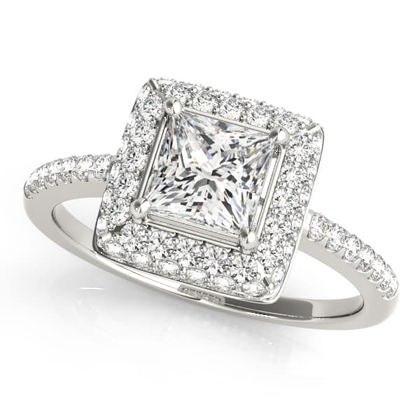 ENGAGEMENT RINGS HALO SQUARE & CUS — style 50568 in 10k White Gold