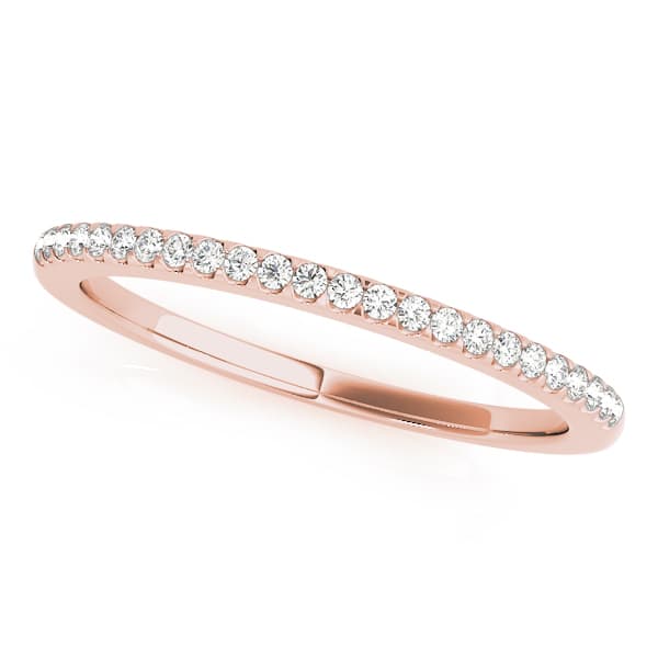 Prong Set Wedding Band (0.2 ct. tw.), Front view in rose gold