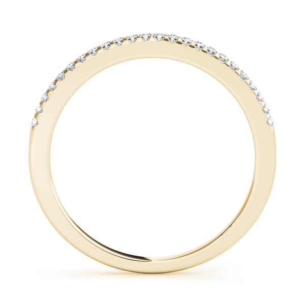 Prong Set Wedding Band (0.2 ct. tw.), Side view in yellow gold