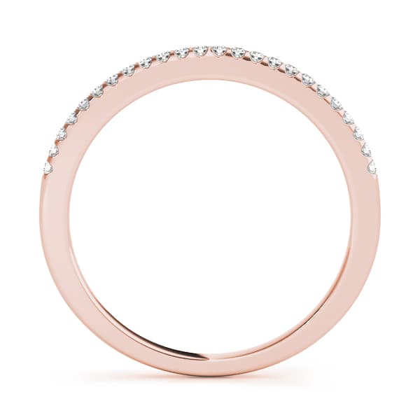 Prong Set Wedding Band (0.2 ct. tw.), Side view in rose gold