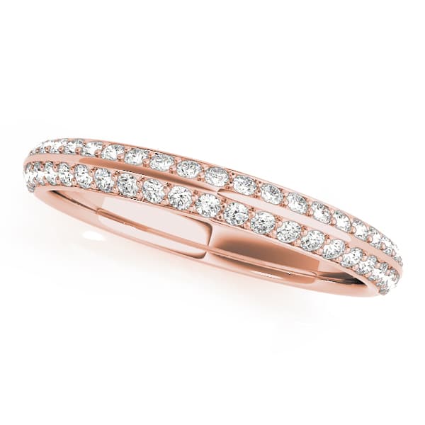 Prong Set Wedding Band (0.28 ct. tw.), Front view in rose gold