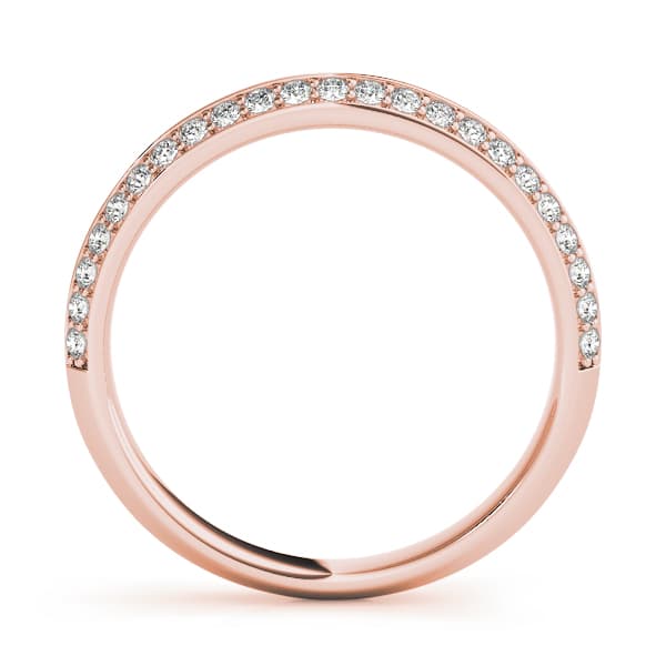 Prong Set Wedding Band (0.28 ct. tw.), Side view in rose gold