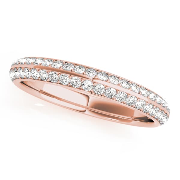 Prong Set Wedding Band (0.28 ct. tw.), Front view in rose gold