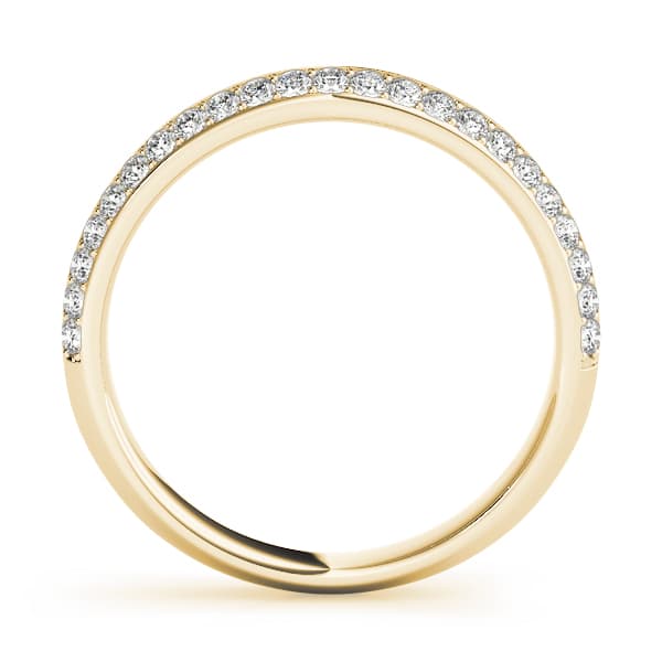 Prong Set Wedding Band (0.28 ct. tw.), Side view in yellow gold