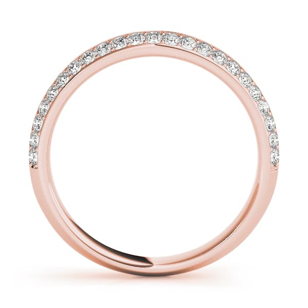 Prong Set Wedding Band (0.28 ct. tw.), Side view in rose gold