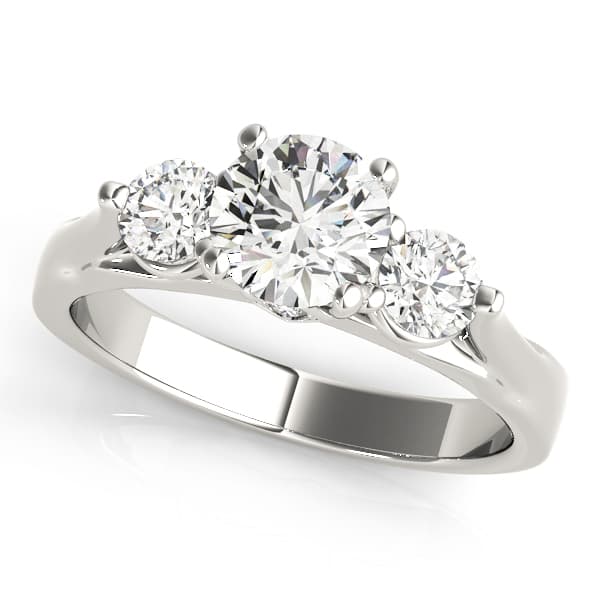 3-Stone Round Engagement Ring — style 50573 in 10k White Gold