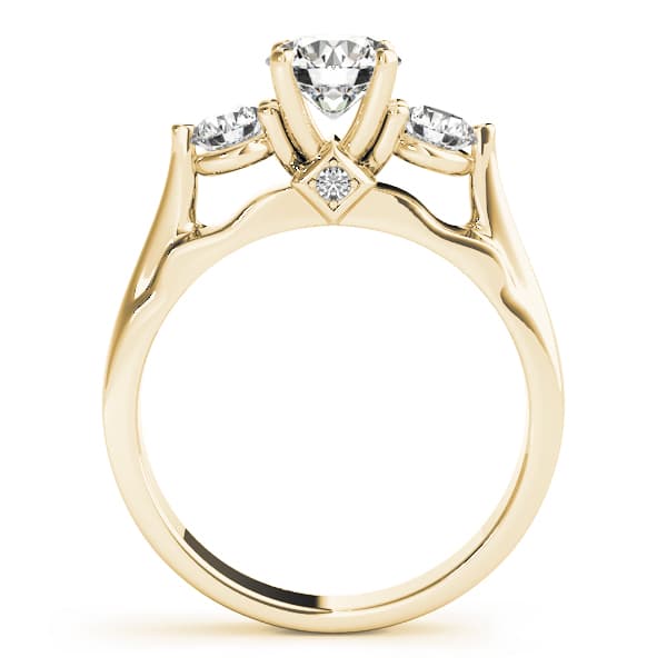 3-Stone Round Engagement Ring, style 50573, Side view in yellow gold