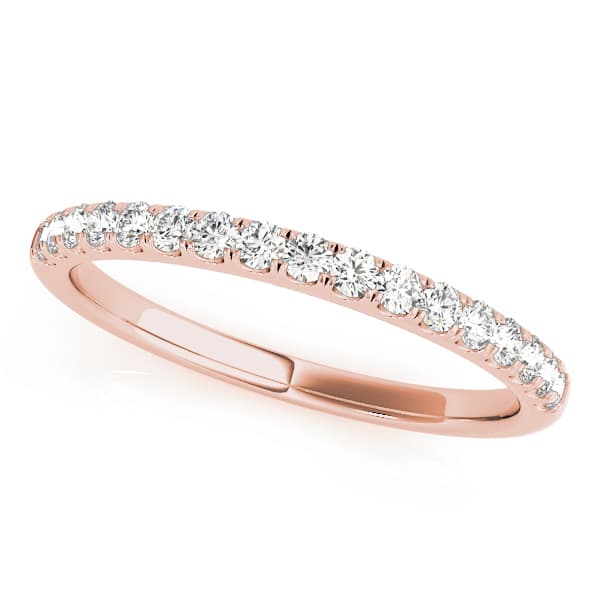 Split Prong Wedding Band (1/4 ct. tw.), Front view in rose gold